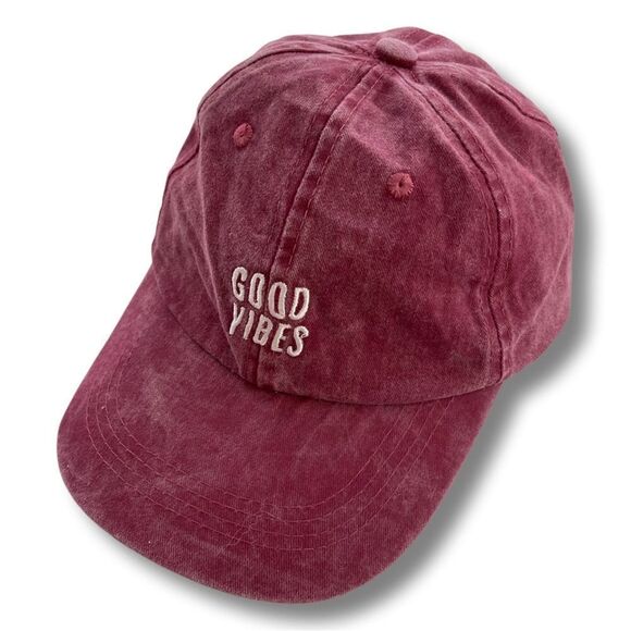 Vivian Roe “Good Vibes” Vintage Washed Distressed Baseball Cap - Picture 1 of 7